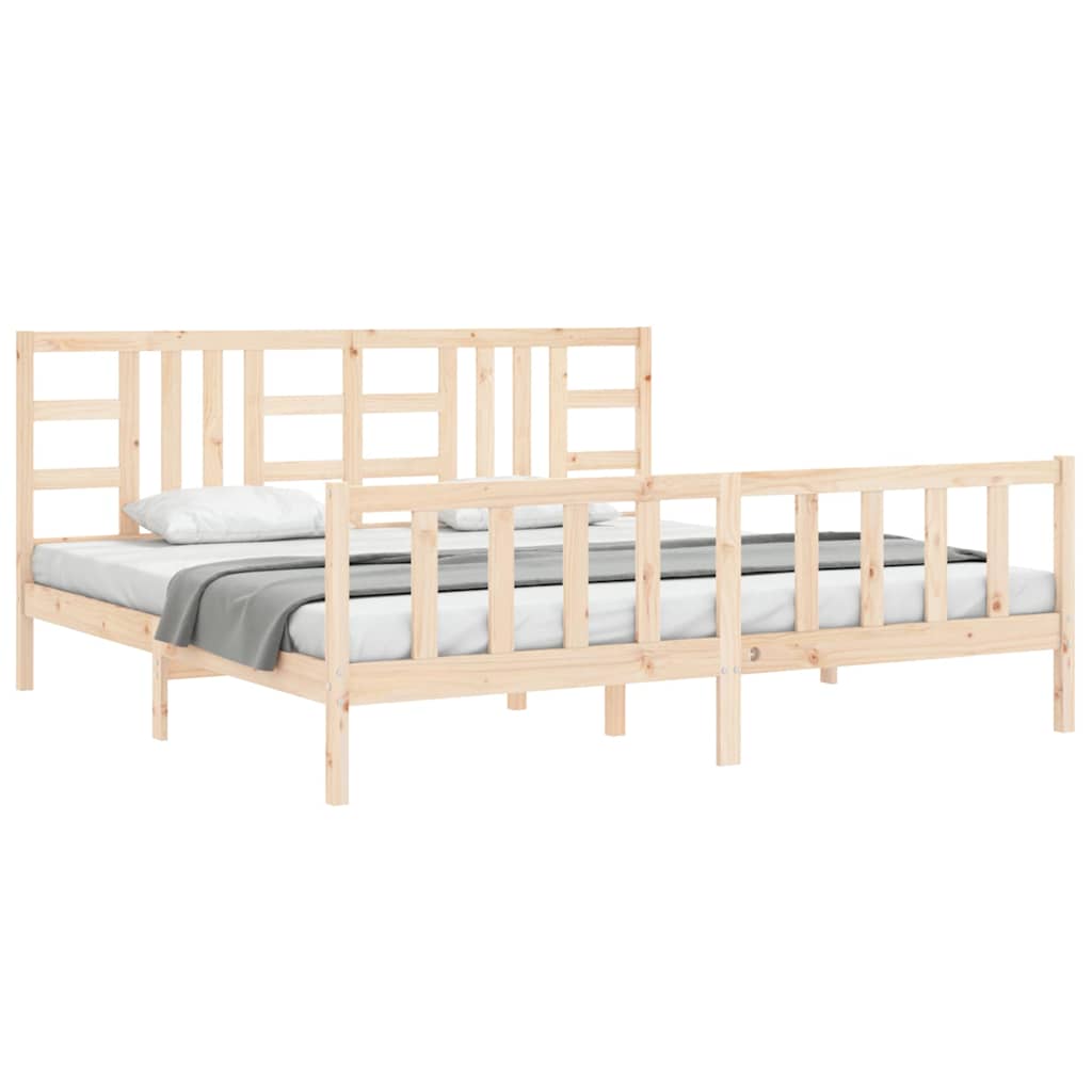 Bed Frame without Mattress 200x200 cm Solid Wood Pine
