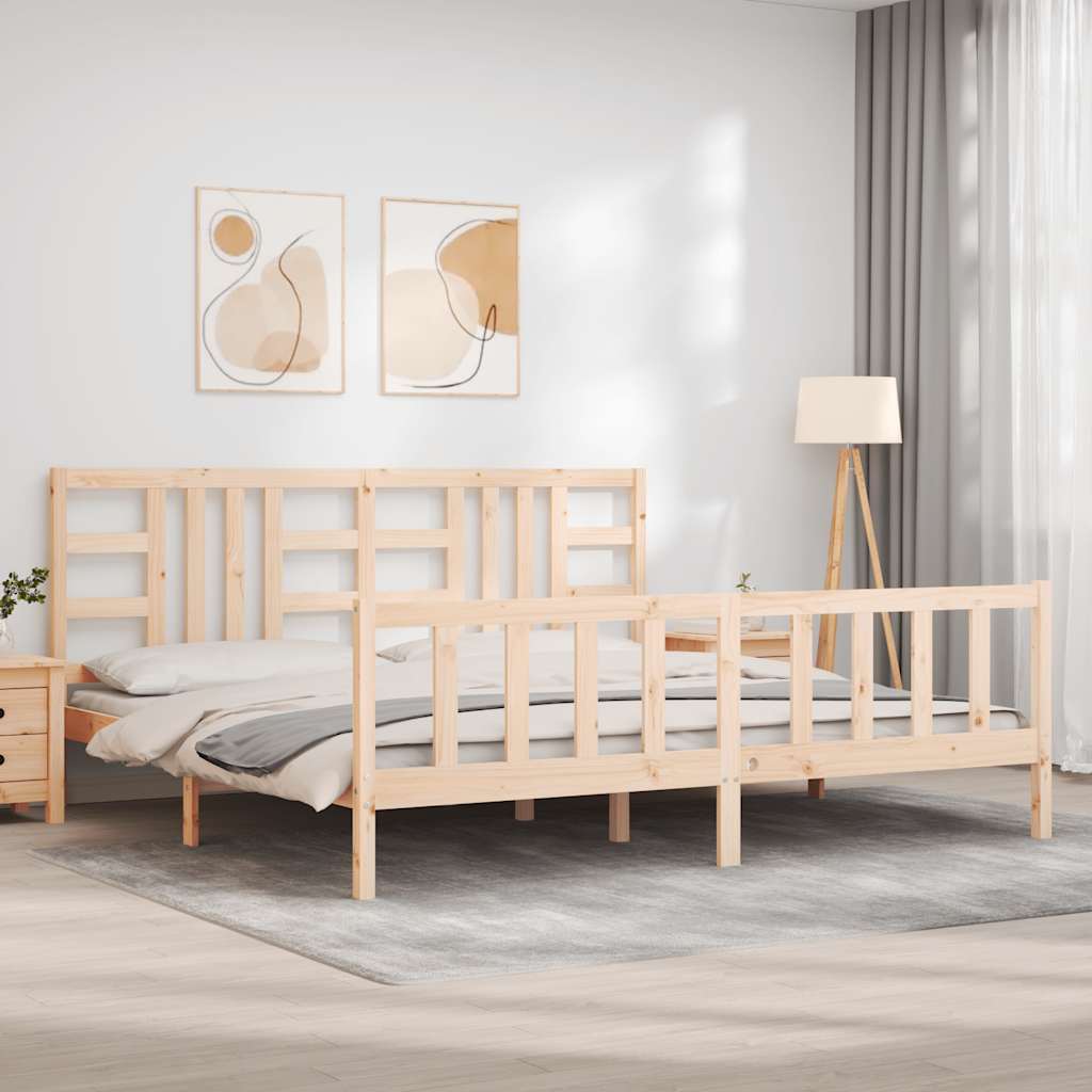Bed Frame without Mattress 200x200 cm Solid Wood Pine