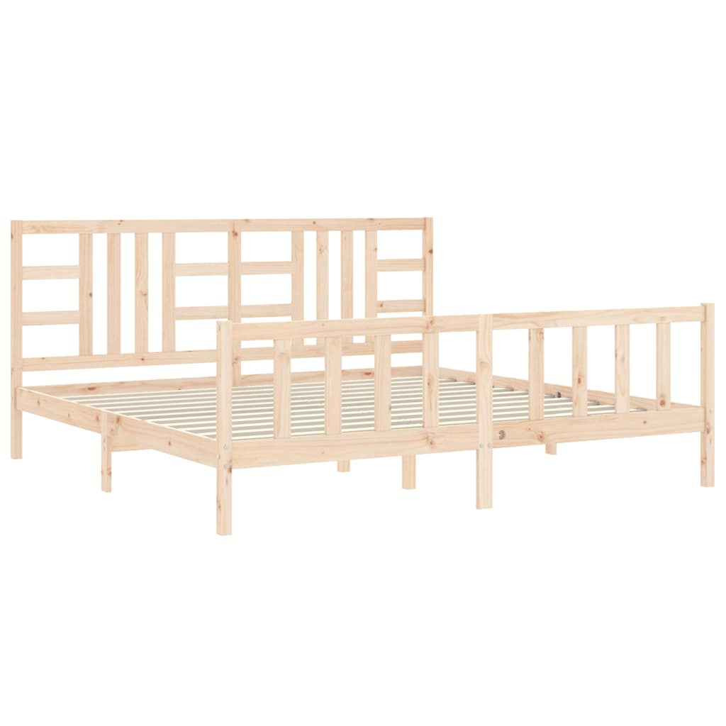 Bed Frame without Mattress 200x200 cm Solid Wood Pine