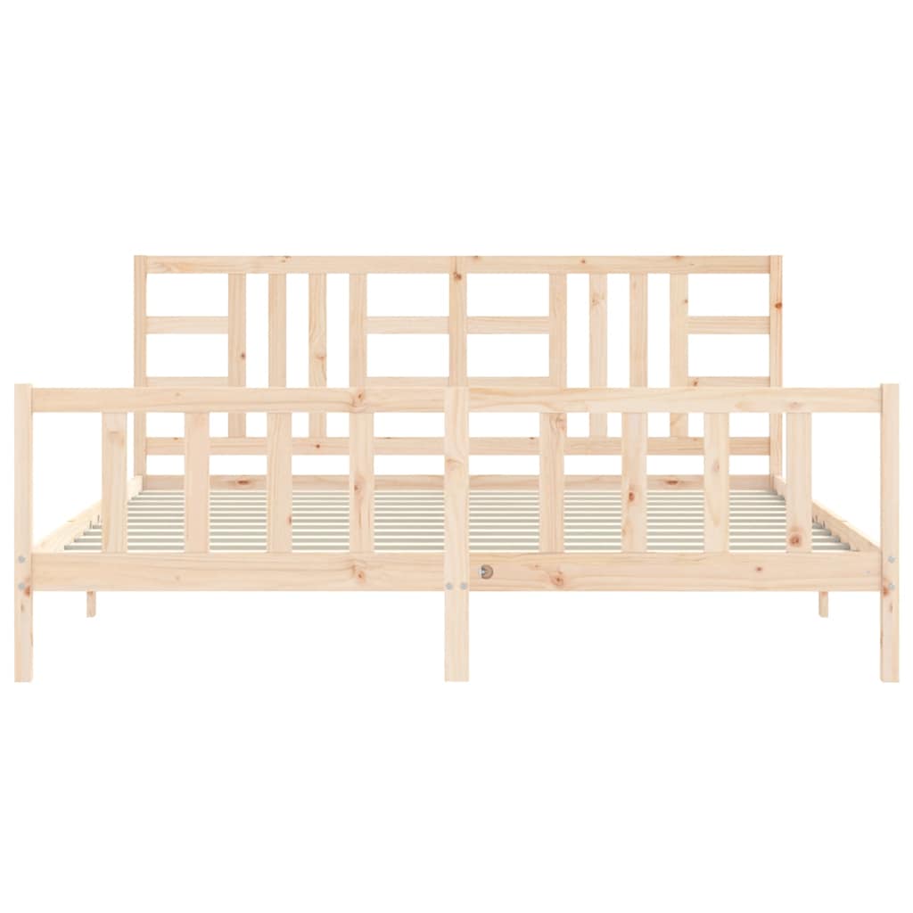 Bed Frame without Mattress 200x200 cm Solid Wood Pine