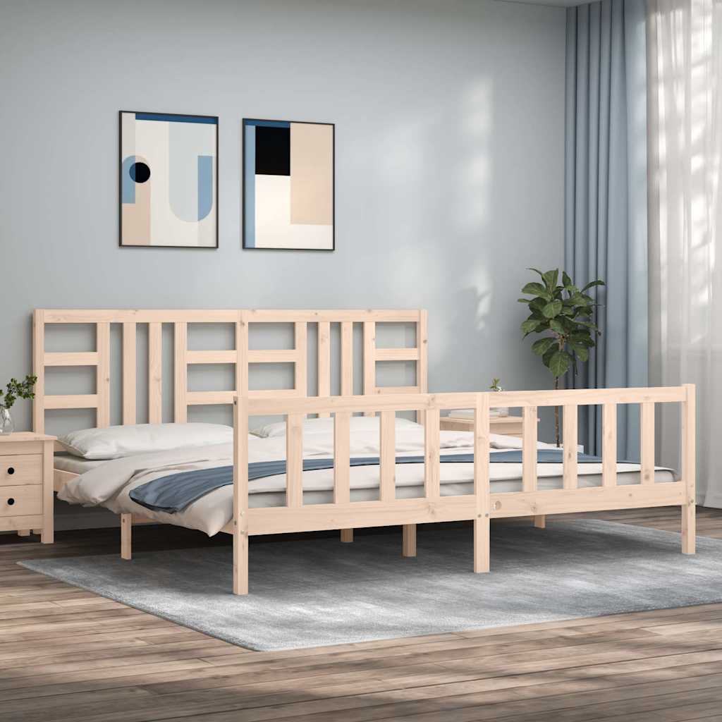 Bed Frame without Mattress 200x200 cm Solid Wood Pine