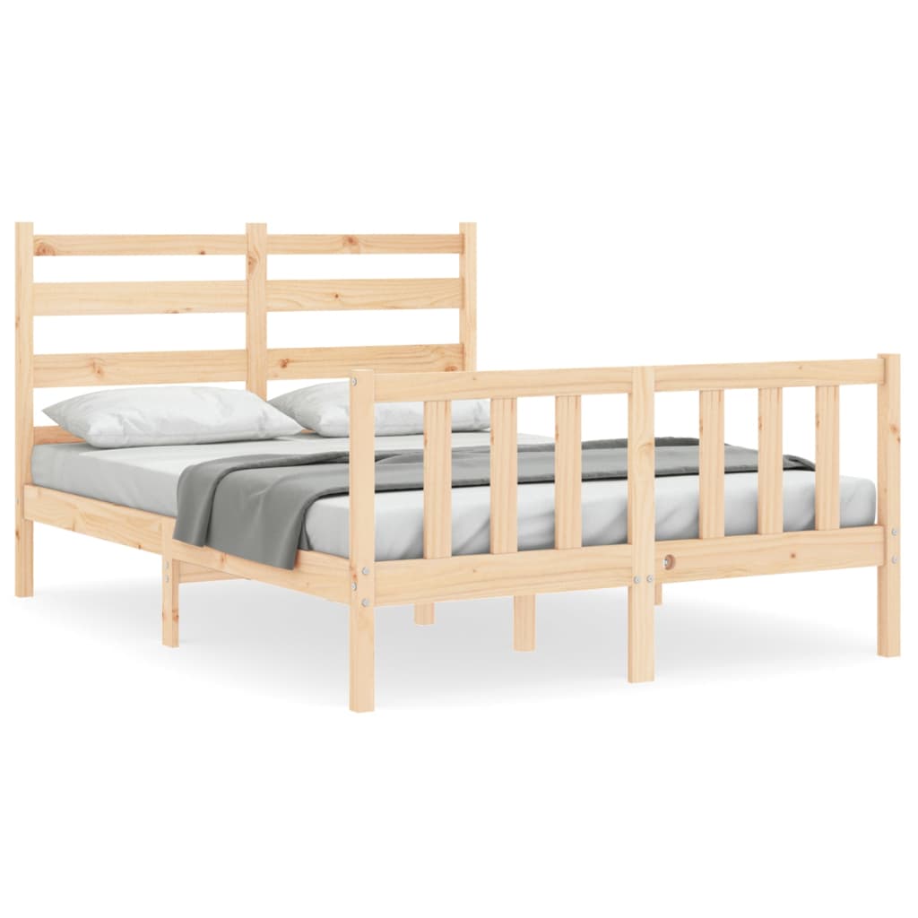 Bed Frame without Mattress 140x190 cm Solid Wood Pine