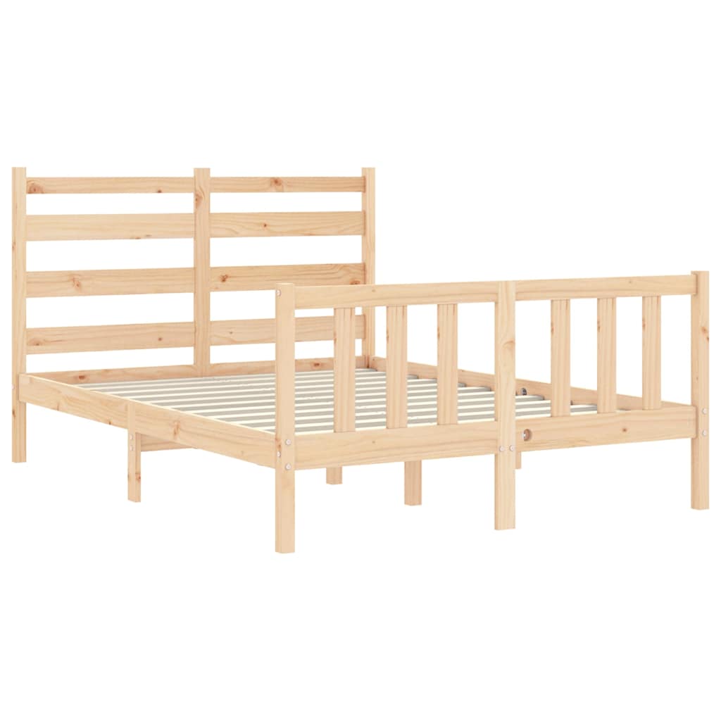 Bed Frame without Mattress 140x190 cm Solid Wood Pine