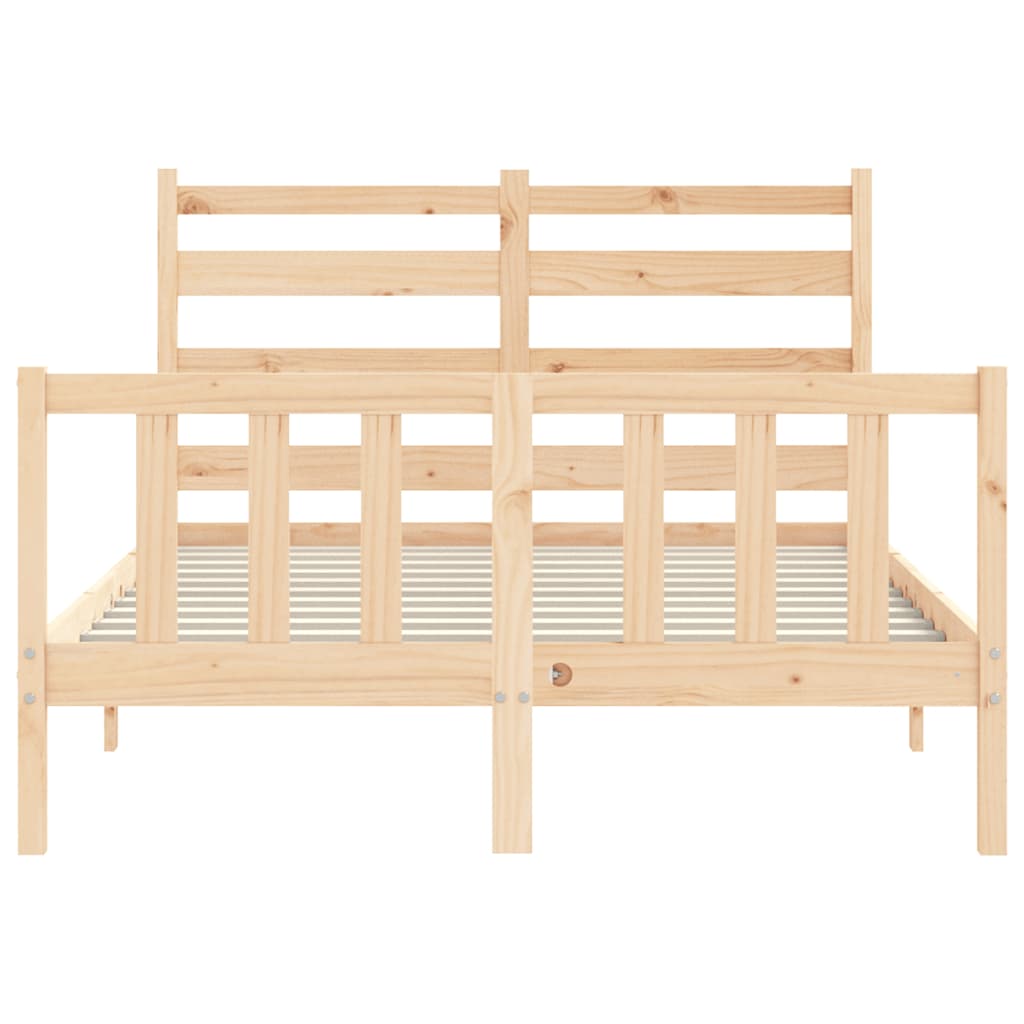 Bed Frame without Mattress 140x190 cm Solid Wood Pine