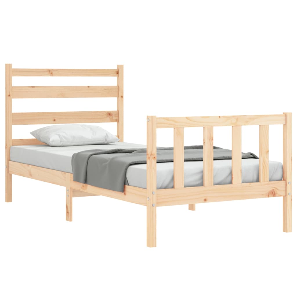 Bed Frame without Mattress 90x200 cm Solid Wood Pine
