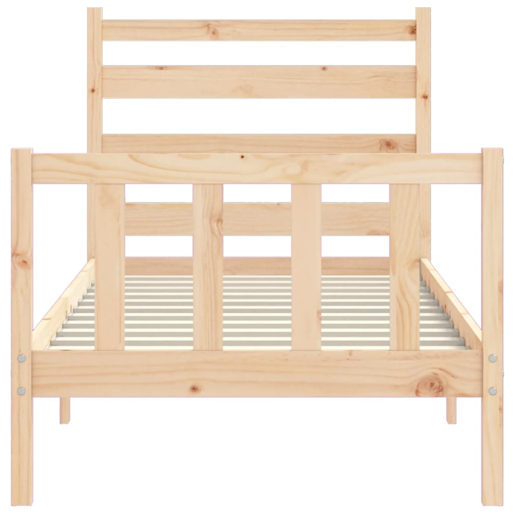 Bed Frame without Mattress 90x200 cm Solid Wood Pine