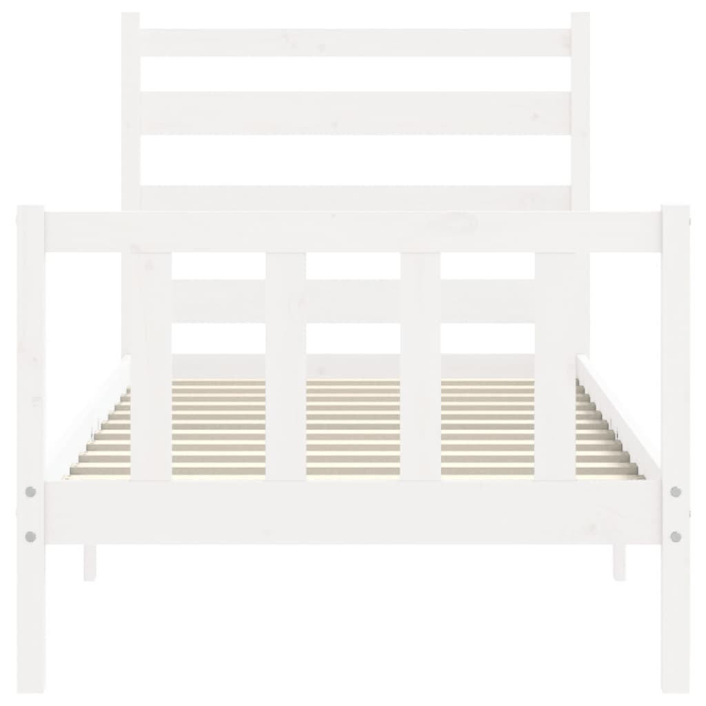Bed Frame without Mattress White 100x200 cm Solid Wood Pine
