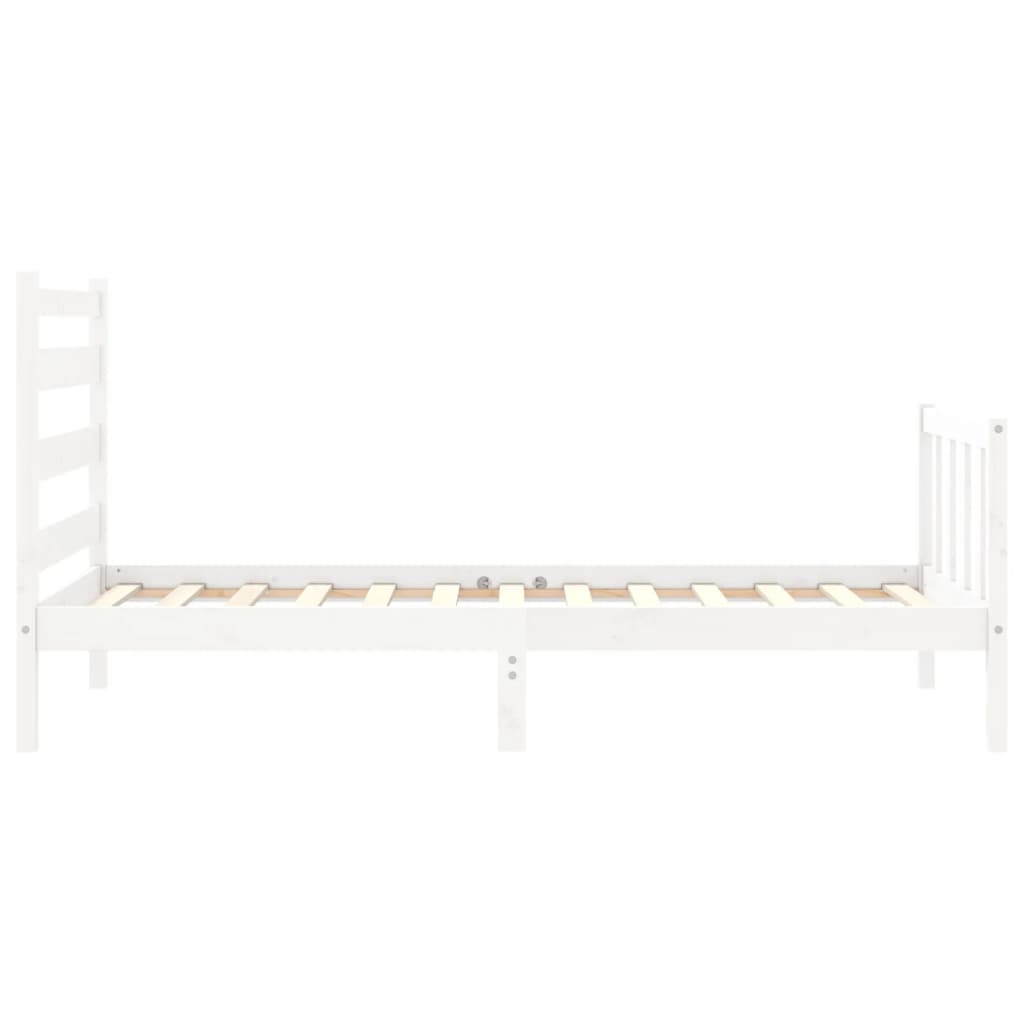 Bed Frame without Mattress White 100x200 cm Solid Wood Pine