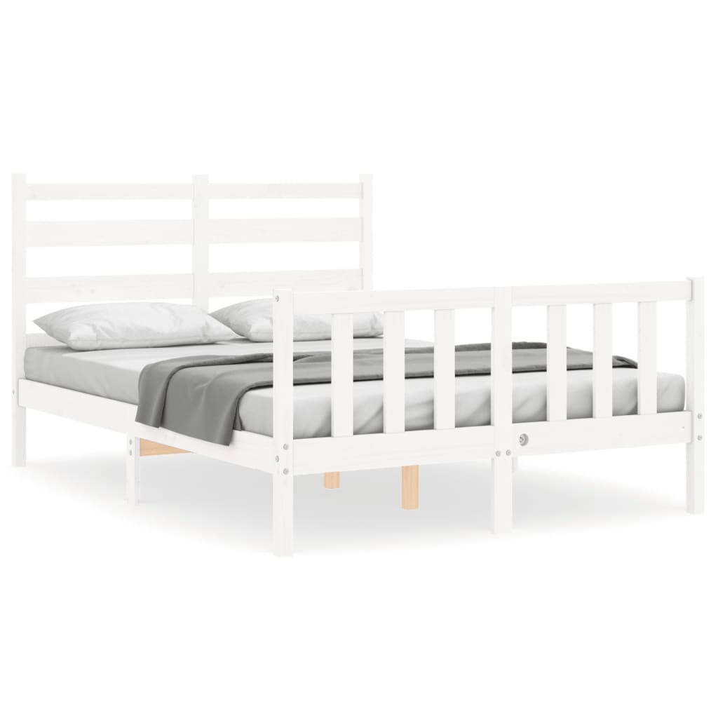 Bed Frame without Mattress White 120x200 cm Solid Wood Pine