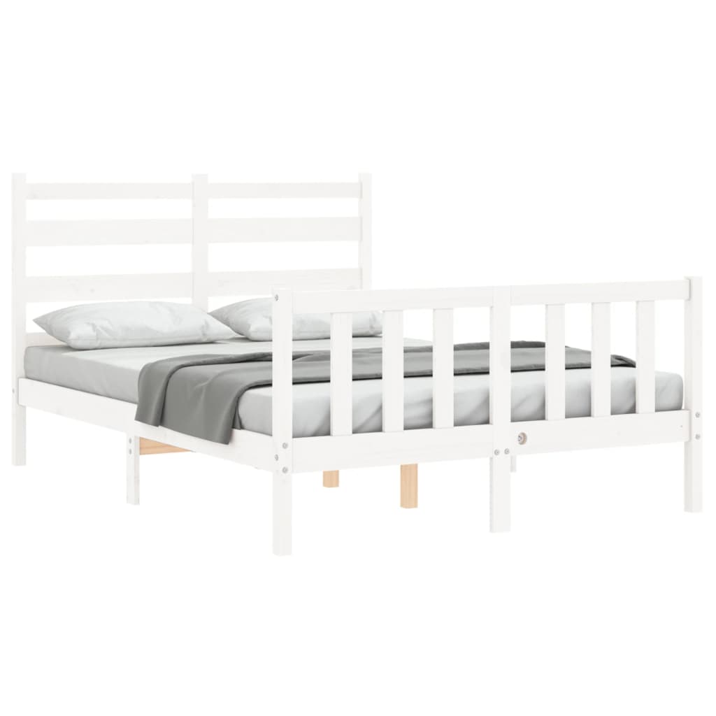 Bed Frame without Mattress White 120x200 cm Solid Wood Pine