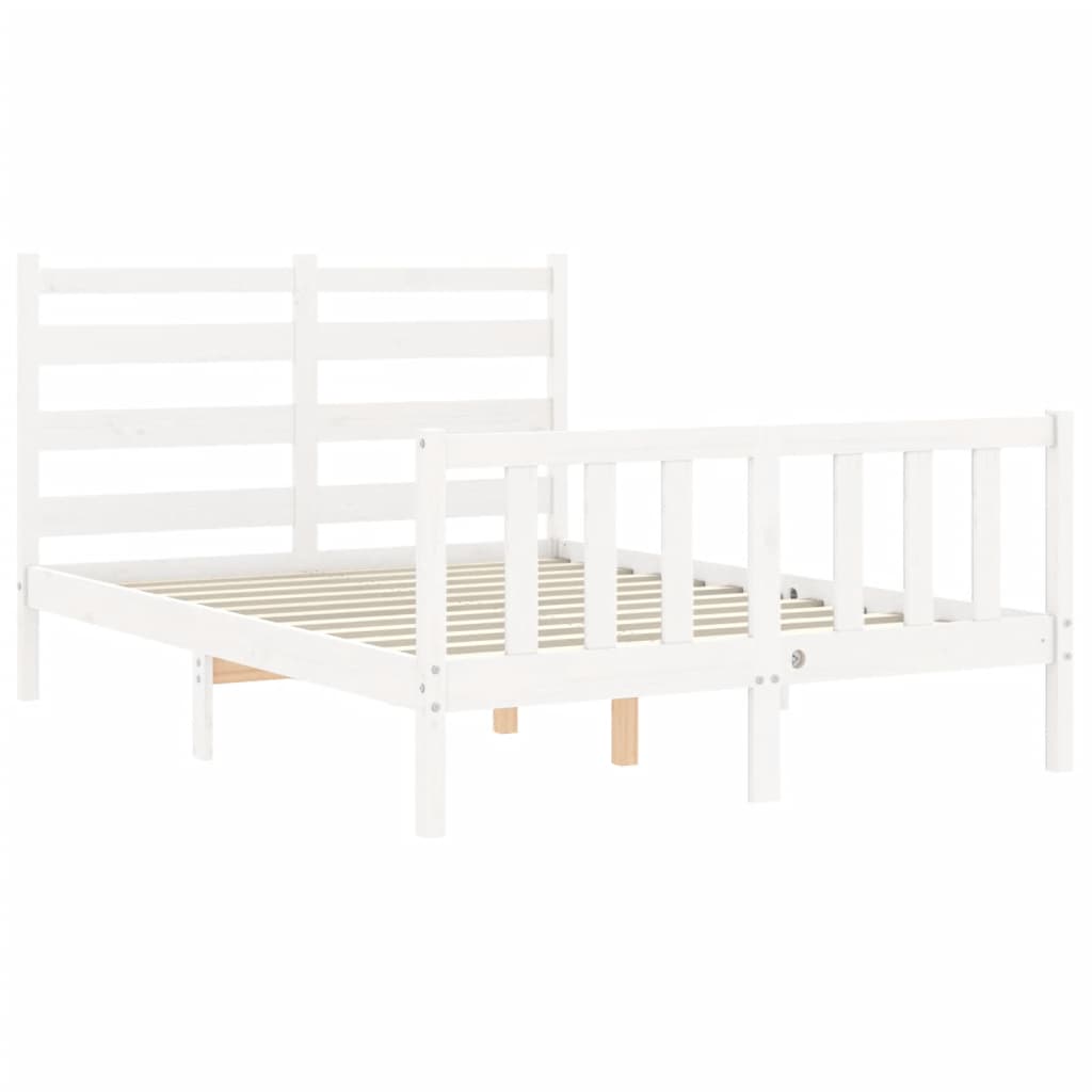 Bed Frame without Mattress White 120x200 cm Solid Wood Pine