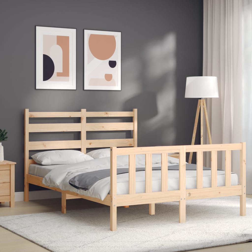 Bed Frame without Mattress 140x200 cm Solid Wood Pine