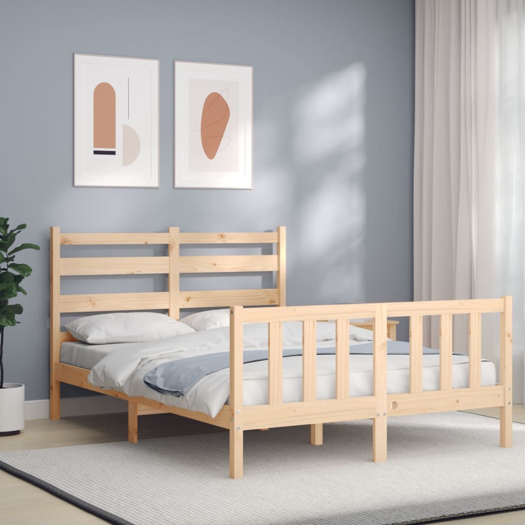 Bed Frame without Mattress 140x200 cm Solid Wood Pine