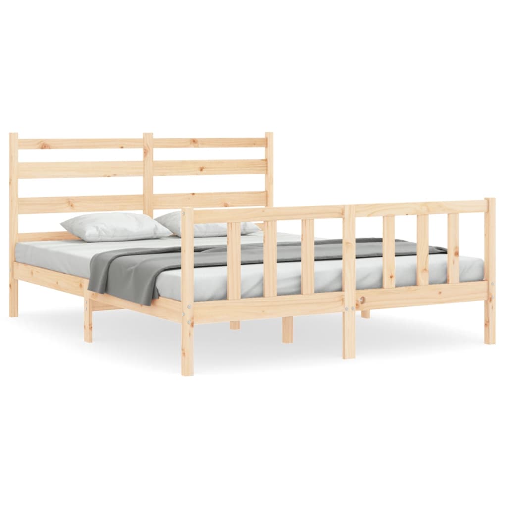 Bed Frame without Mattress 160x200 cm Solid Wood Pine