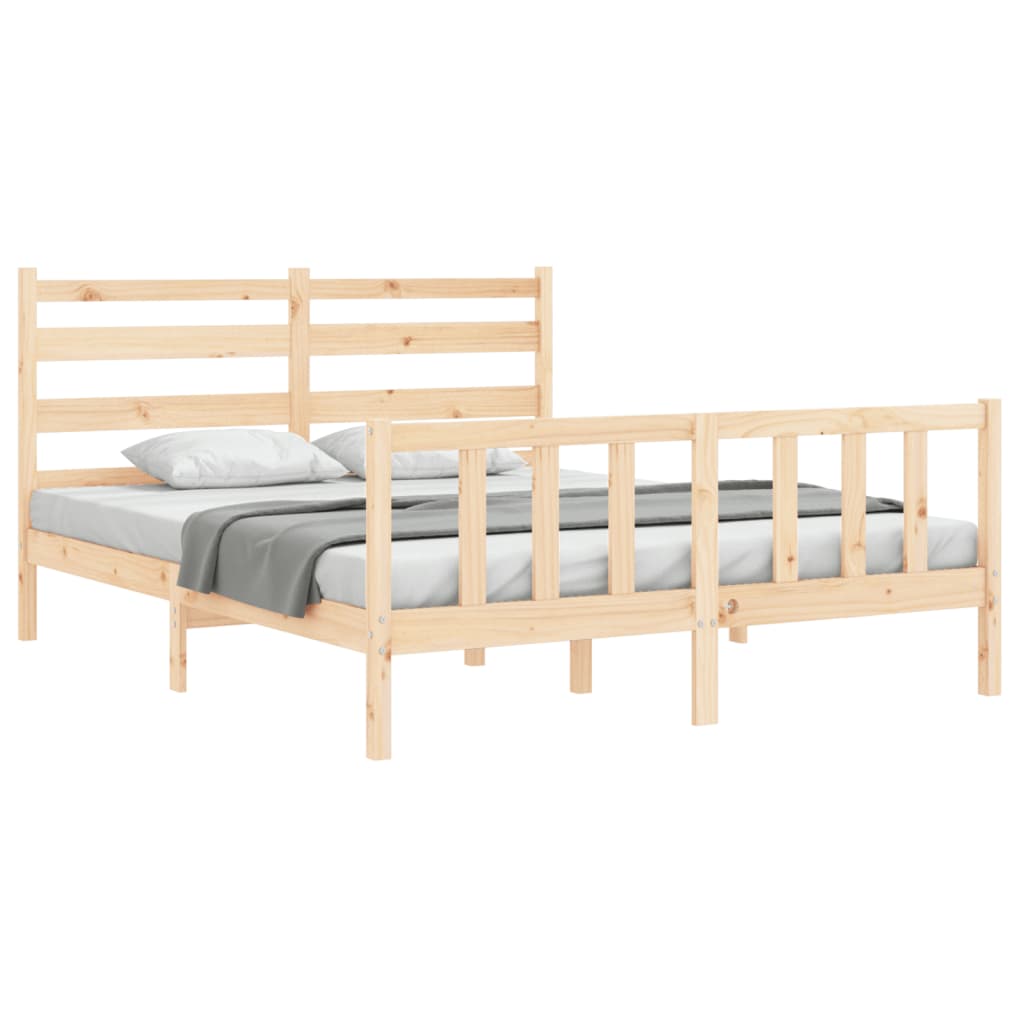 Bed Frame without Mattress 160x200 cm Solid Wood Pine