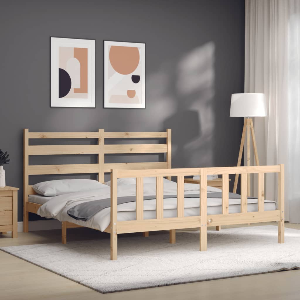 Bed Frame without Mattress 160x200 cm Solid Wood Pine