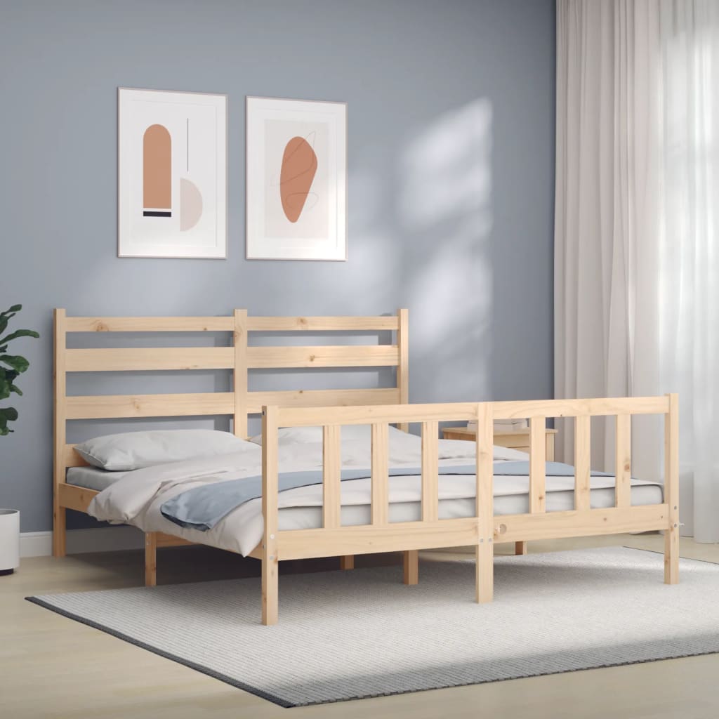 Bed Frame without Mattress 160x200 cm Solid Wood Pine