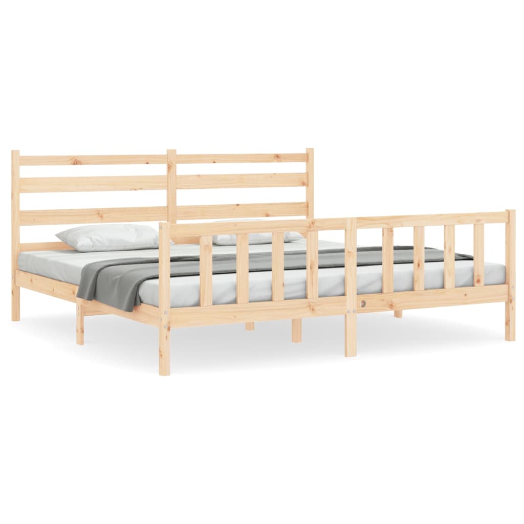 Bed Frame without Mattress 200x200 cm Solid Wood Pine