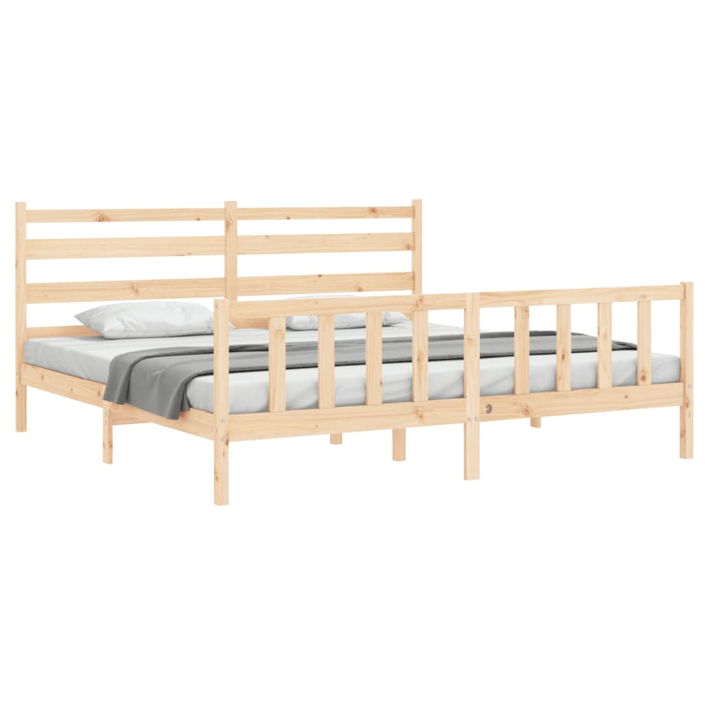 Bed Frame without Mattress 200x200 cm Solid Wood Pine