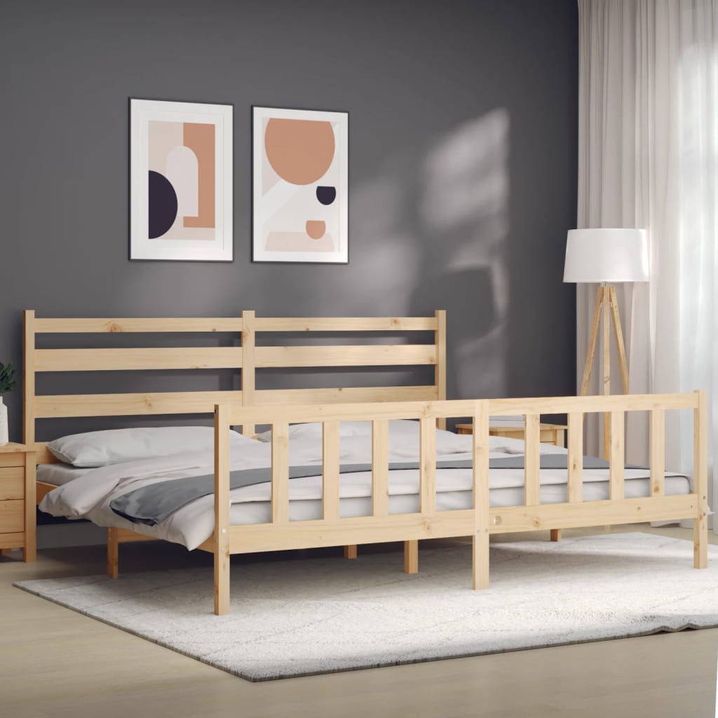 Bed Frame without Mattress 200x200 cm Solid Wood Pine