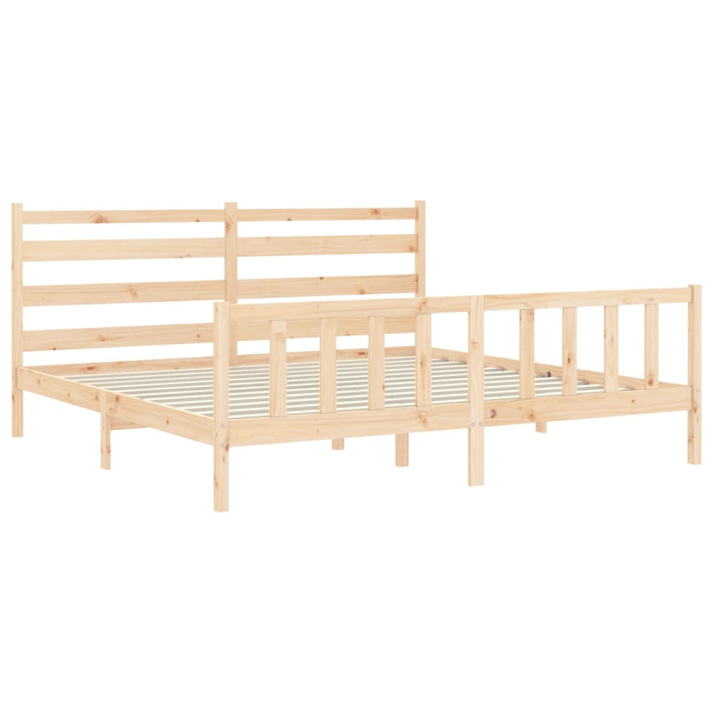 Bed Frame without Mattress 200x200 cm Solid Wood Pine