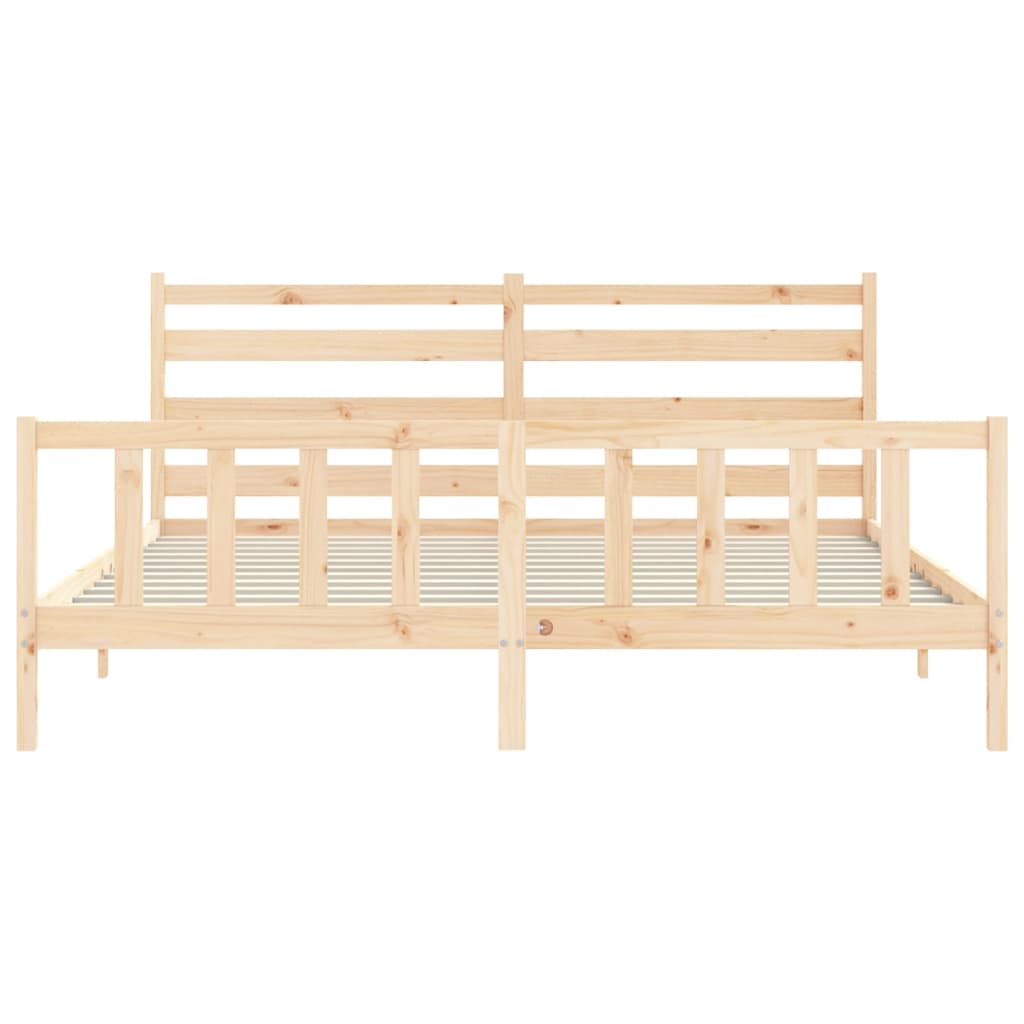 Bed Frame without Mattress 200x200 cm Solid Wood Pine