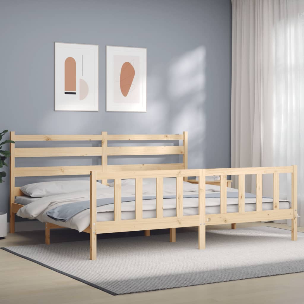 Bed Frame without Mattress 200x200 cm Solid Wood Pine