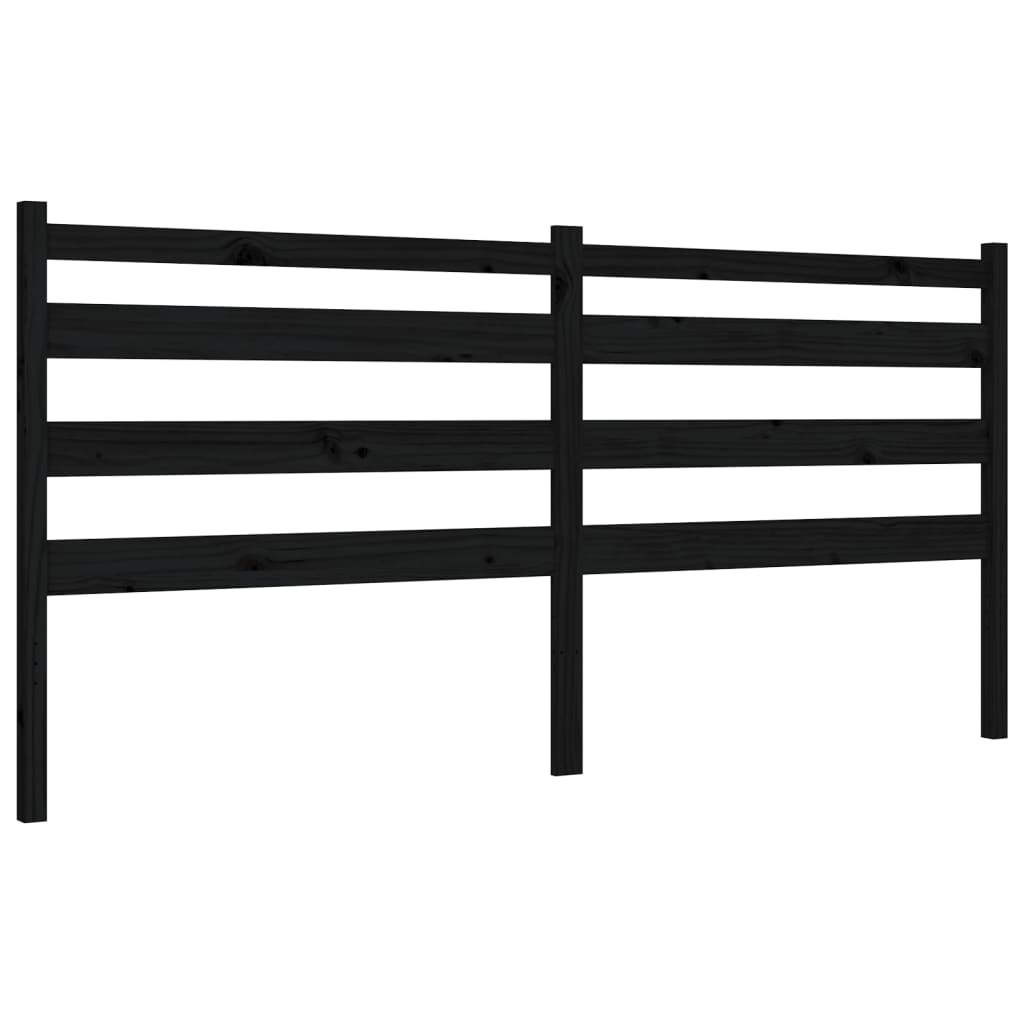 Bed Frame without Mattress Black 200x200 cm Solid Wood Pine