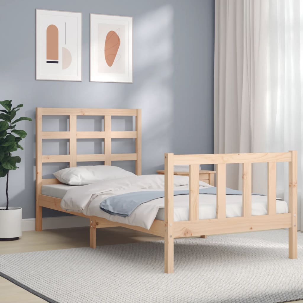 Bed Frame without Mattress Small Single Solid Wood Pine