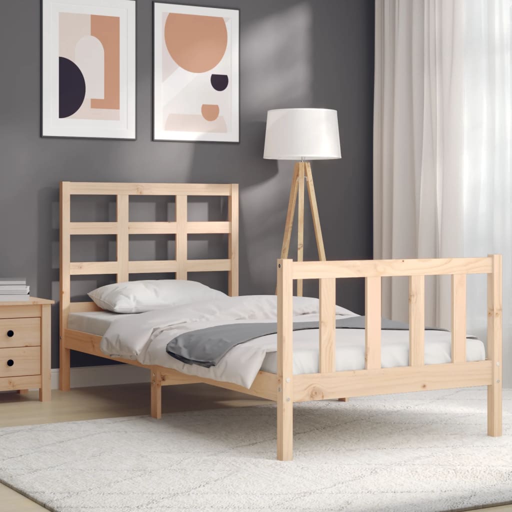 Bed Frame without Mattress 90x190 cm Single Solid Wood Pine