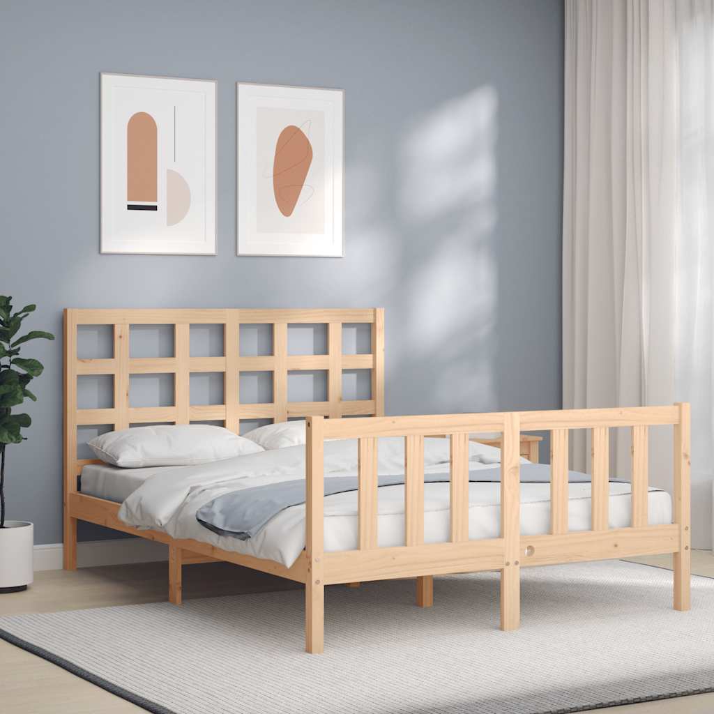 Bed Frame without Mattress Small Double Solid Wood Pine