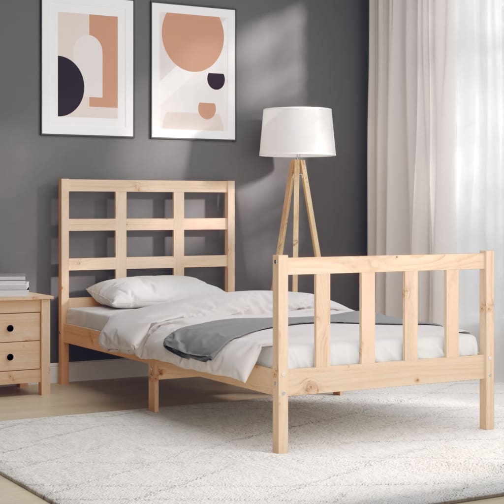 Bed Frame without Mattress 90x200 cm Solid Wood Pine