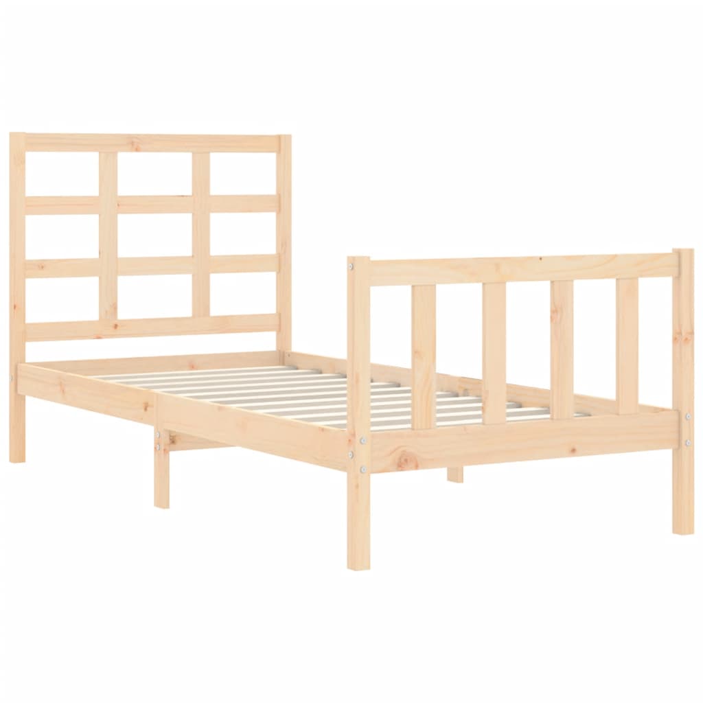 Bed Frame without Mattress 90x200 cm Solid Wood Pine