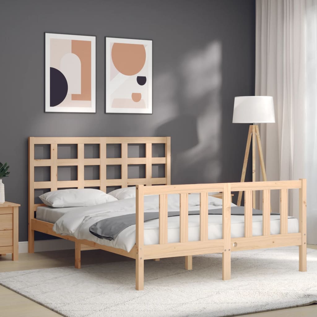 Bed Frame without Mattress 120x200 cm Solid Wood Pine