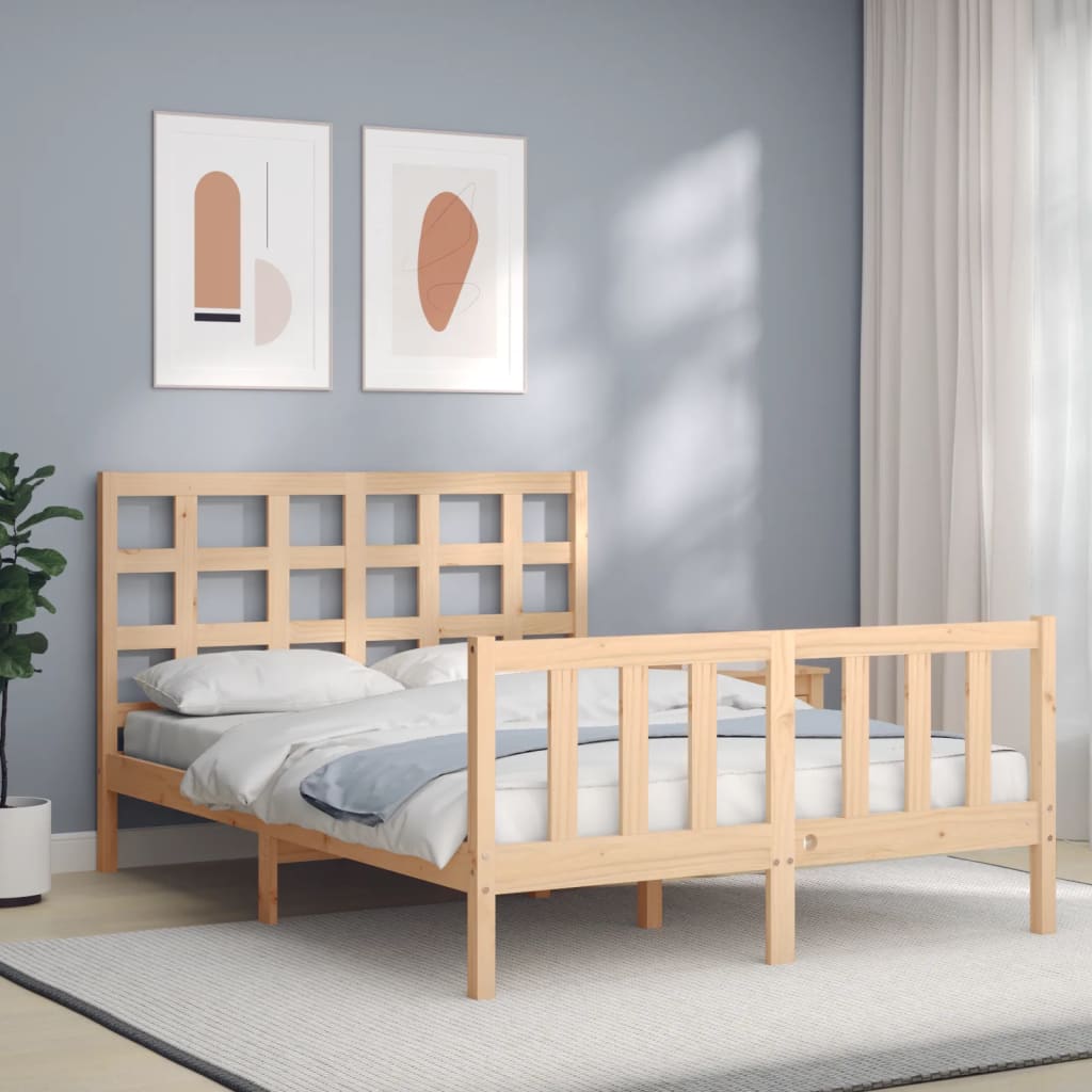 Bed Frame without Mattress 120x200 cm Solid Wood Pine