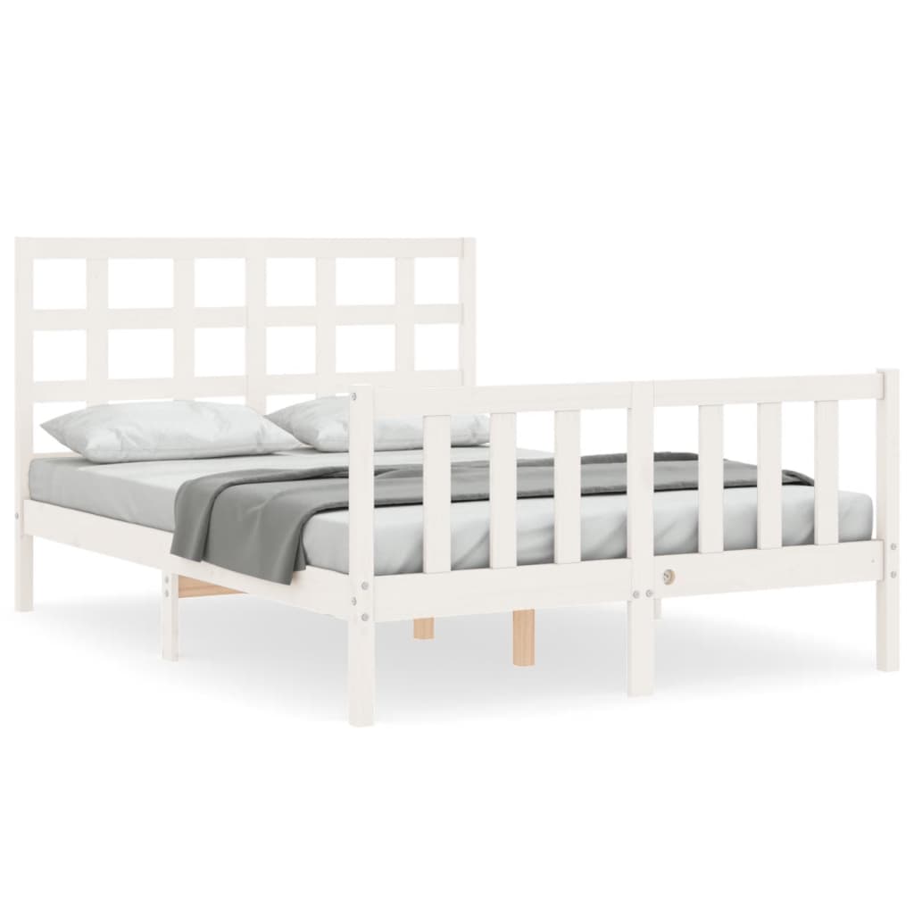 Bed Frame without Mattress White 120x200 cm Solid Wood Pine