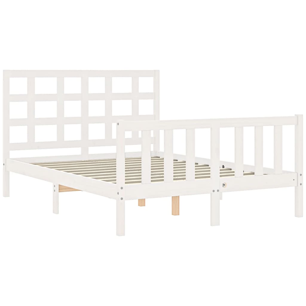 Bed Frame without Mattress White 120x200 cm Solid Wood Pine