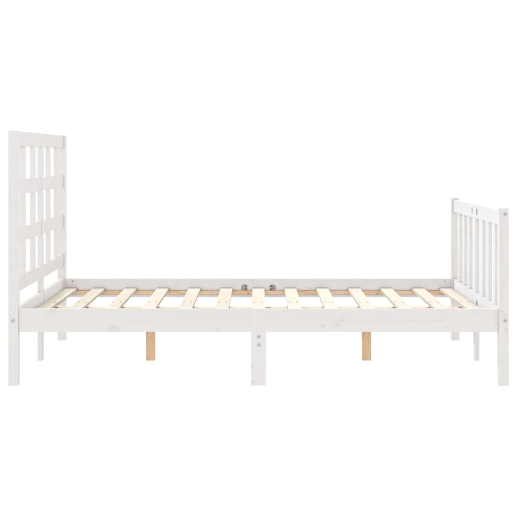 Bed Frame without Mattress White 120x200 cm Solid Wood Pine