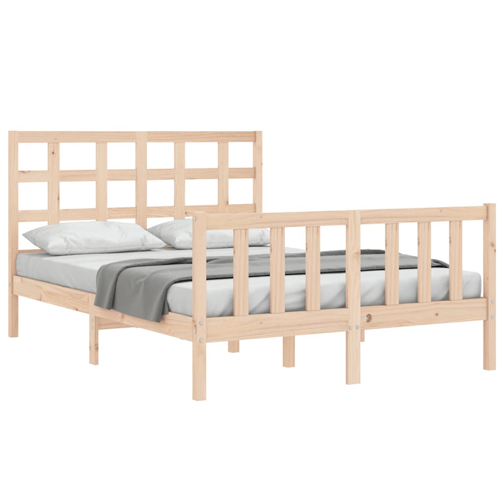 Bed Frame without Mattress 140x200 cm Solid Wood Pine