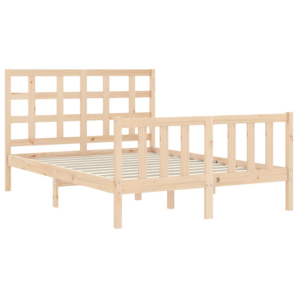 Bed Frame without Mattress 140x200 cm Solid Wood Pine