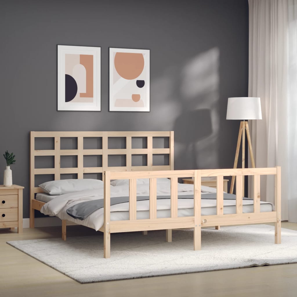 Bed Frame without Mattress 160x200 cm Solid Wood Pine