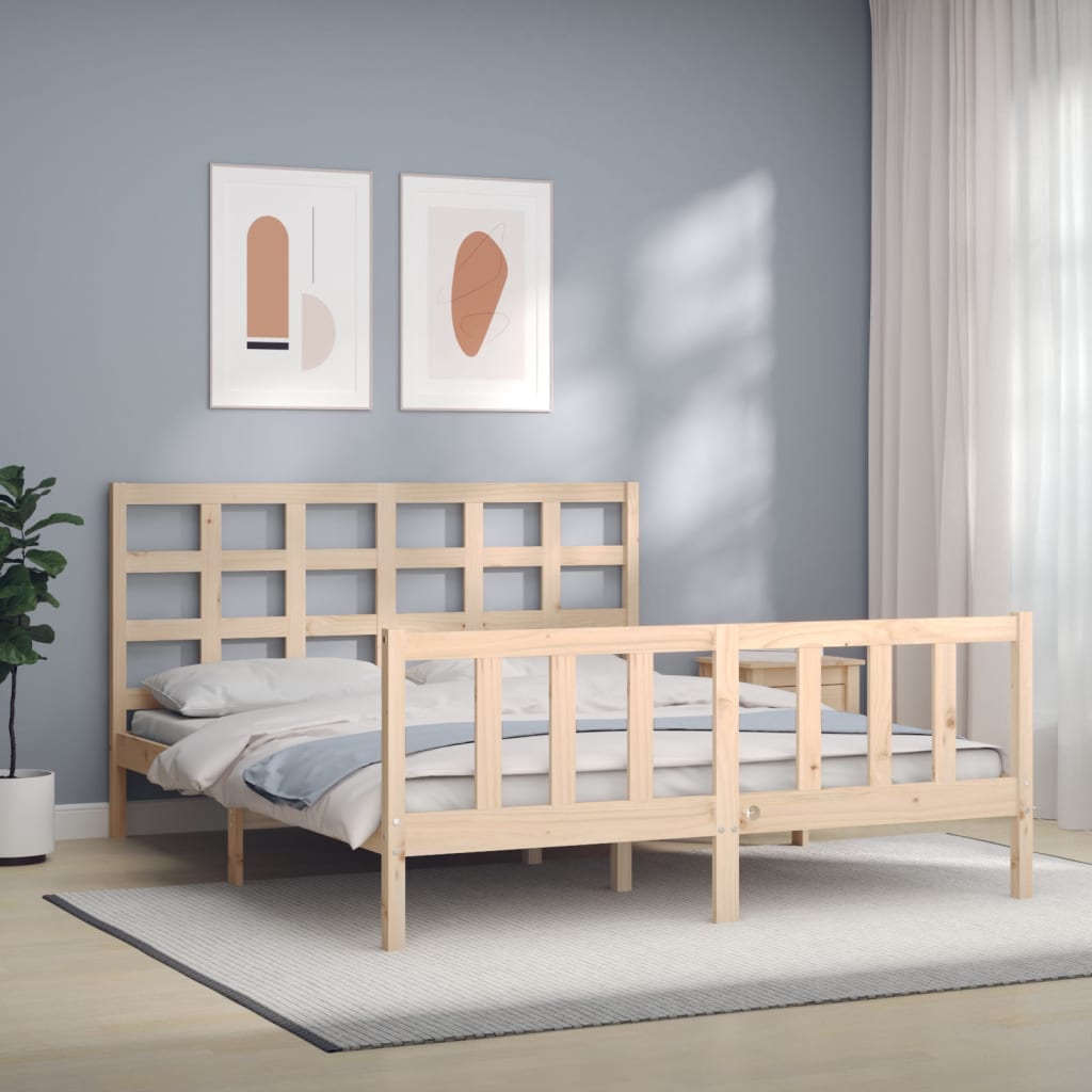 Bed Frame without Mattress 160x200 cm Solid Wood Pine