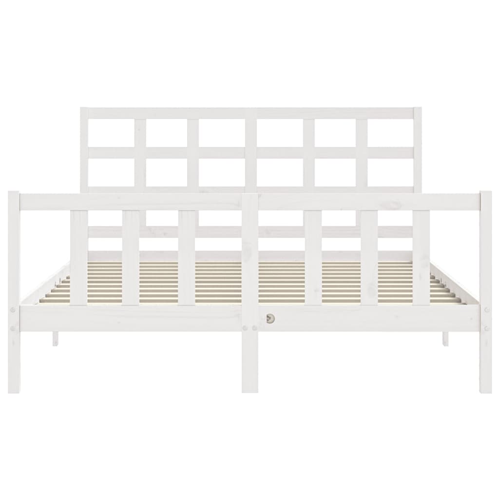 Bed Frame without Mattress White 160x200 cm Solid Wood Pine