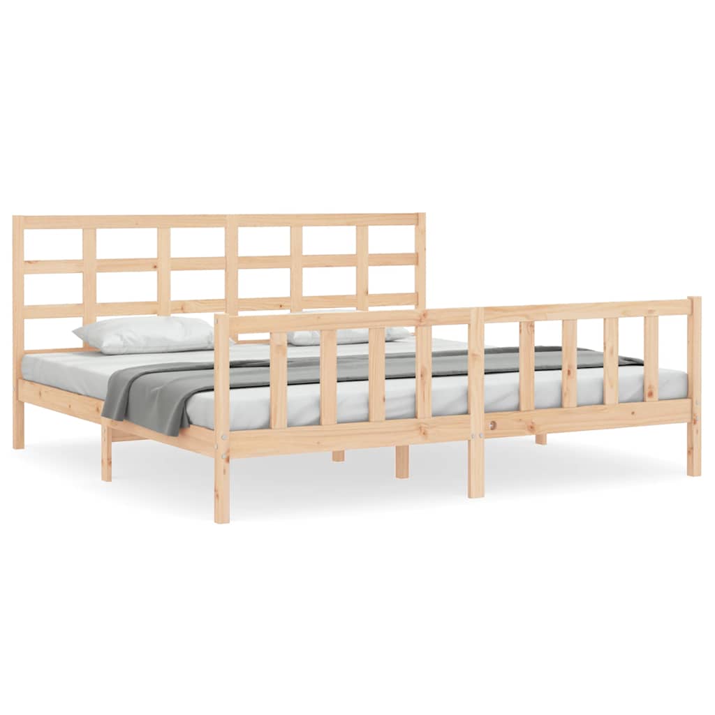 Bed Frame without Mattress 200x200 cm Solid Wood Pine