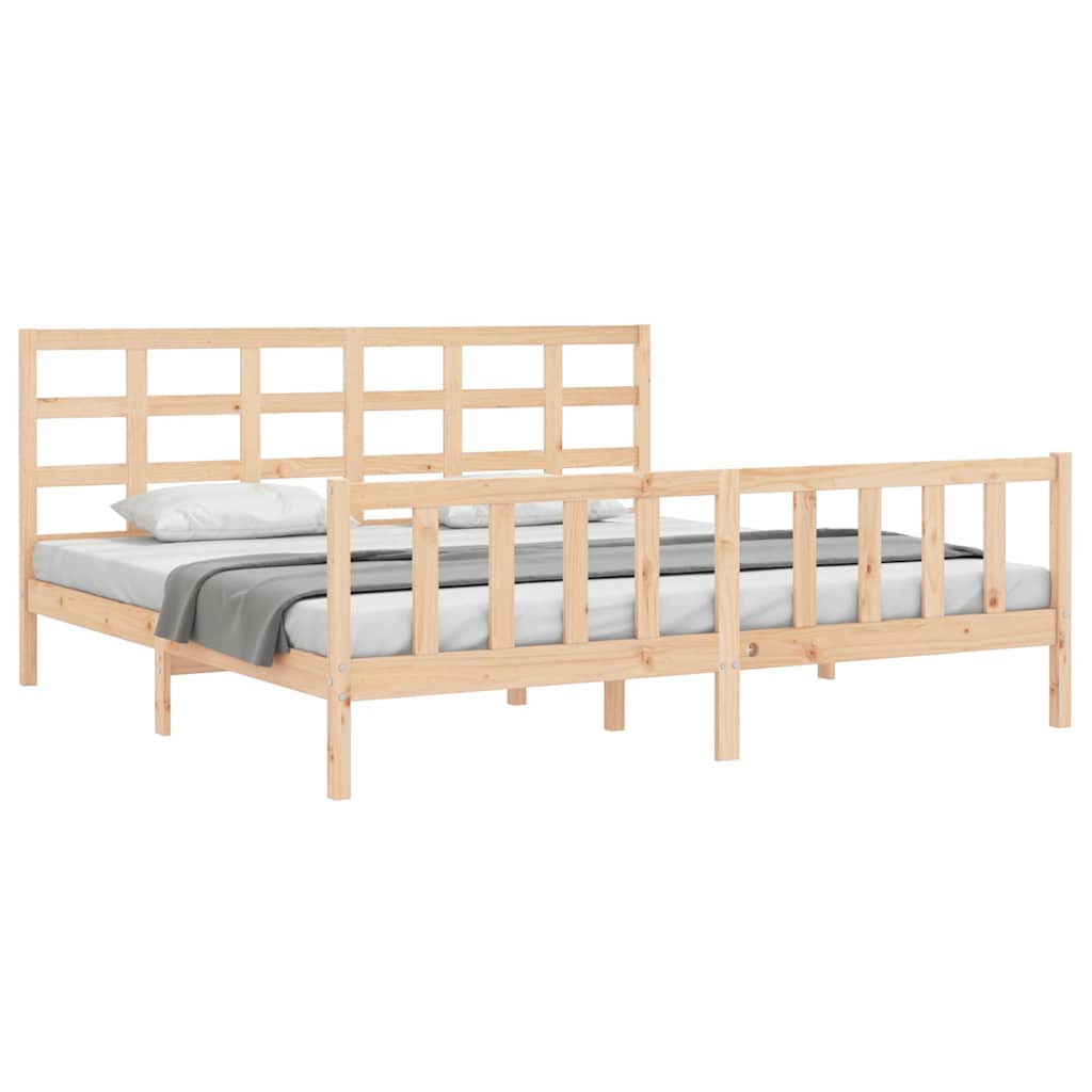 Bed Frame without Mattress 200x200 cm Solid Wood Pine