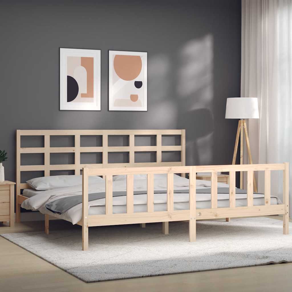 Bed Frame without Mattress 200x200 cm Solid Wood Pine