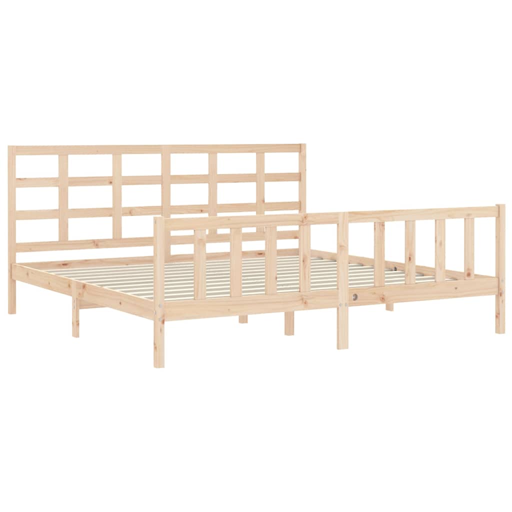 Bed Frame without Mattress 200x200 cm Solid Wood Pine