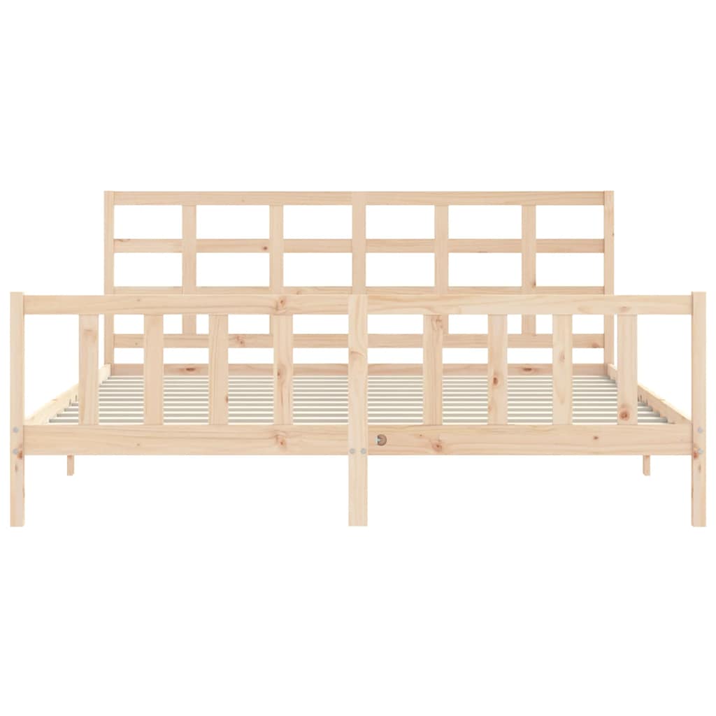 Bed Frame without Mattress 200x200 cm Solid Wood Pine