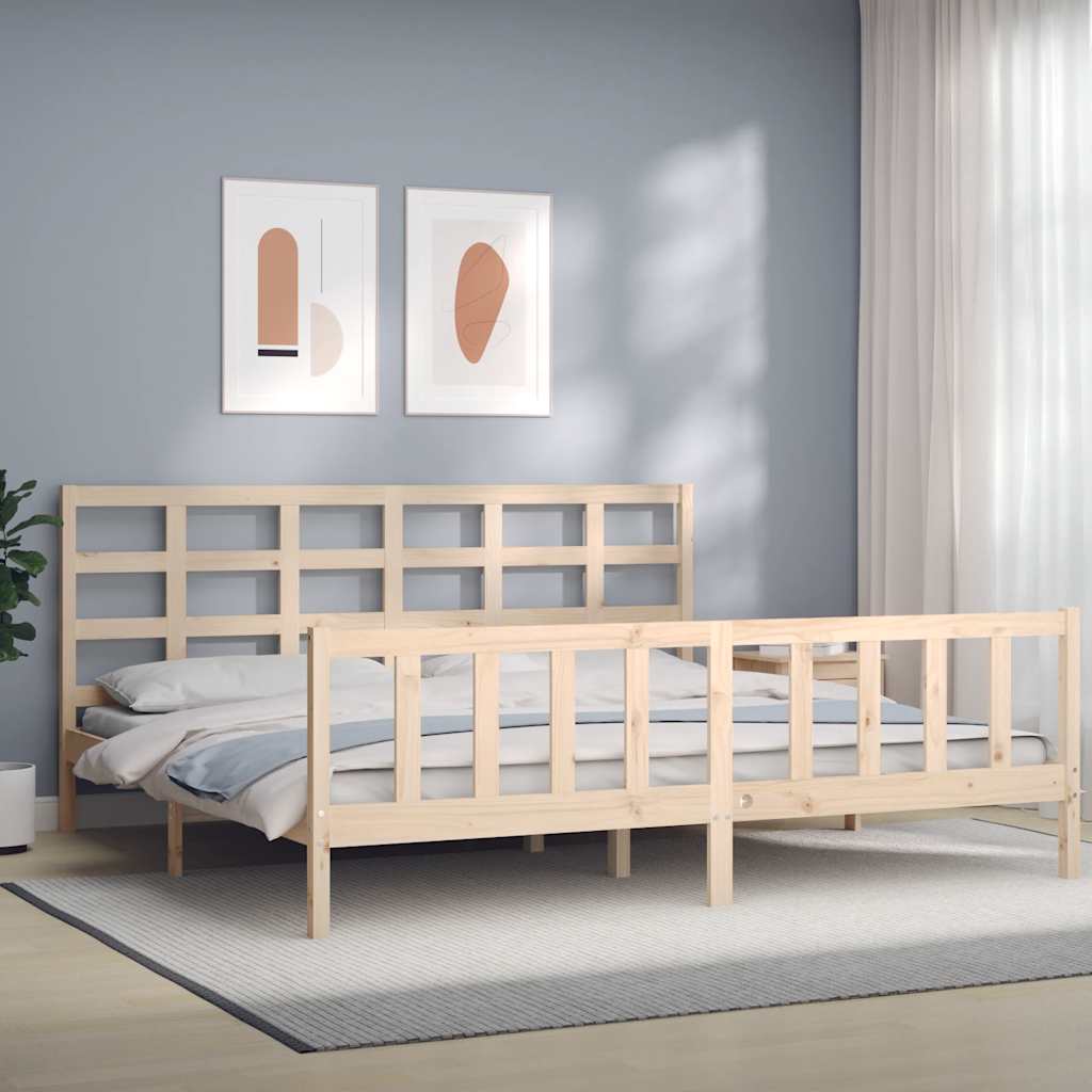 Bed Frame without Mattress 200x200 cm Solid Wood Pine