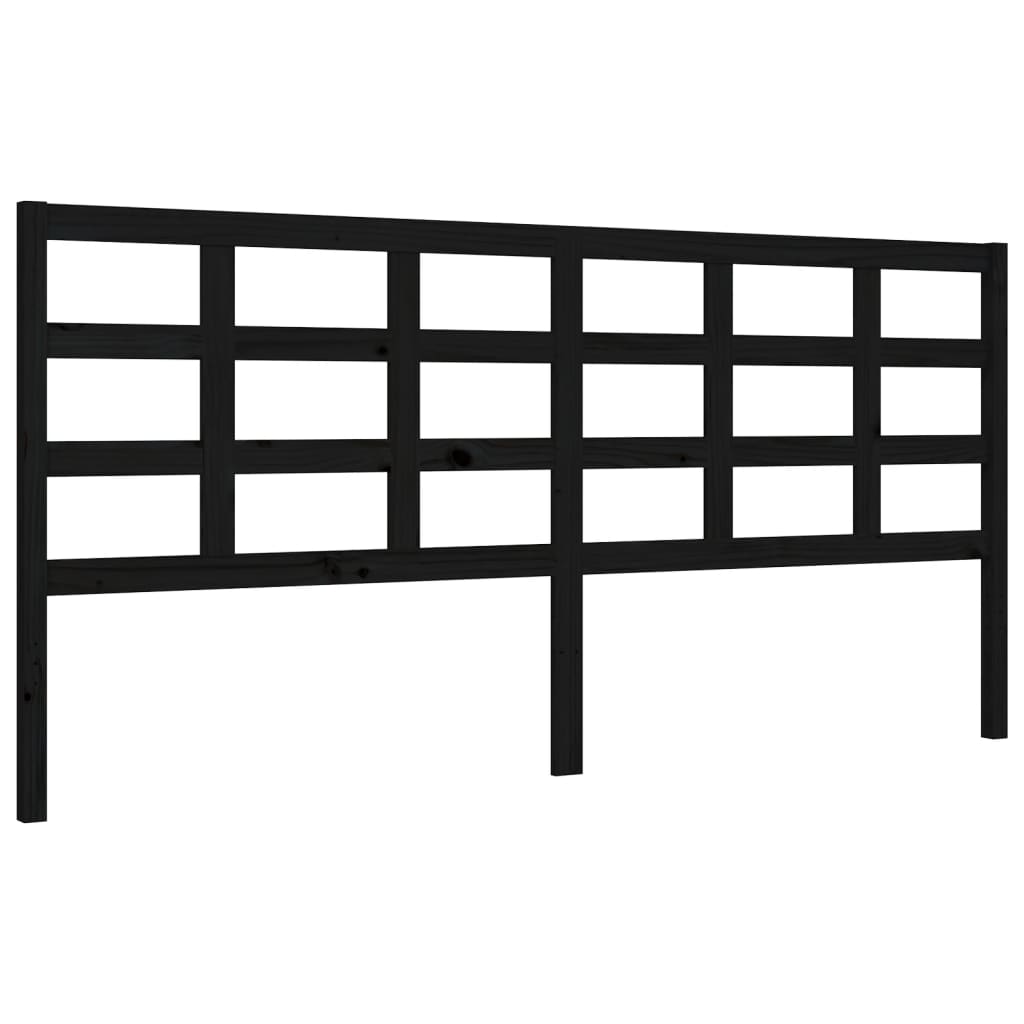 Bed Frame without Mattress Black 200x200 cm Solid Wood Pine